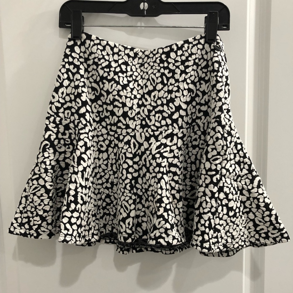 Guess Black & White Leopard Skirt